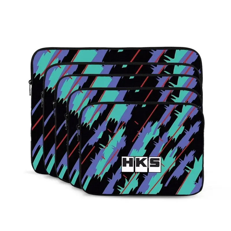 Retro HKS Pattern Laptop Sleeve Bag Business Briefcase Water-Resistant Carrying Cover with Zipper for Ultrabook Notebook Tablet