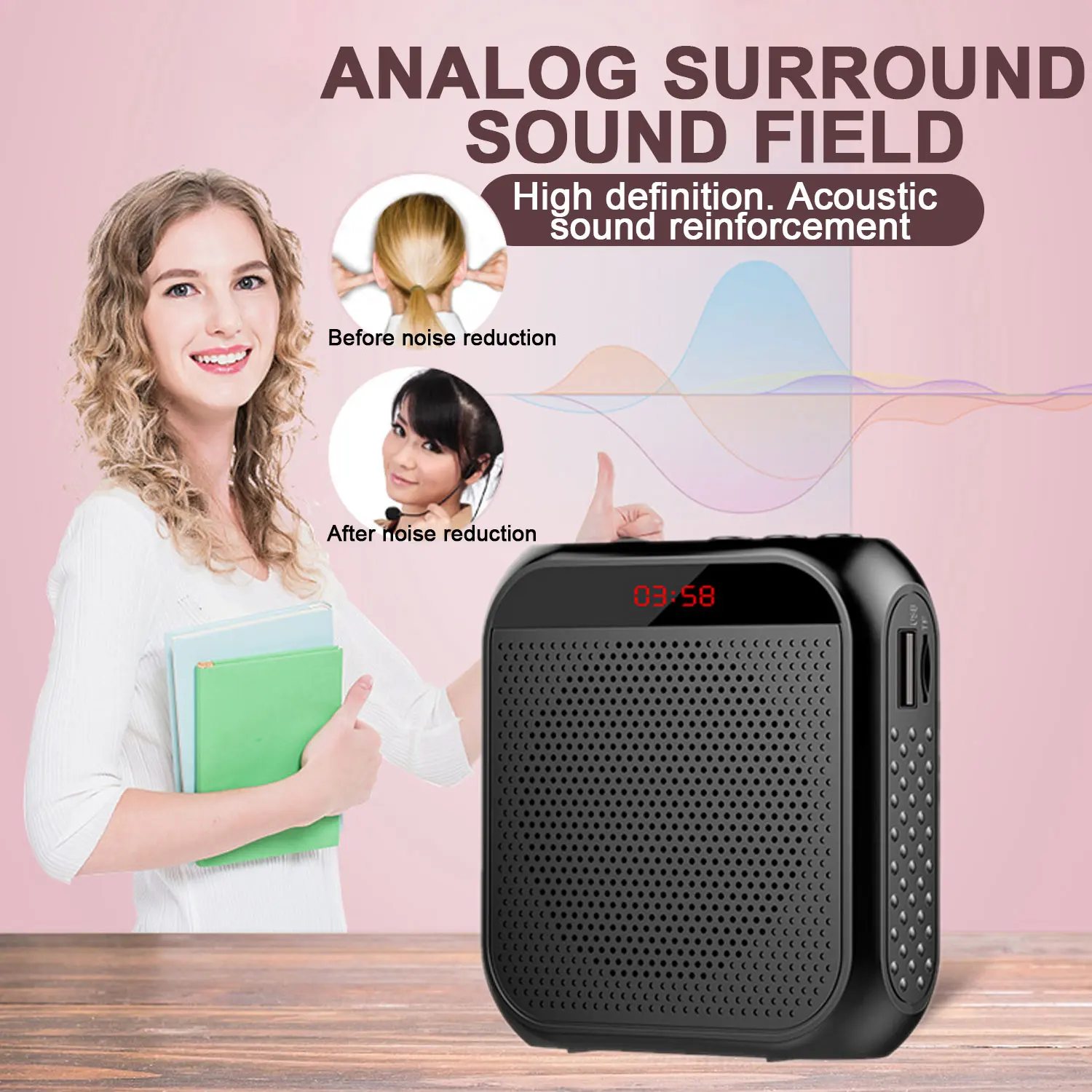 Voice Sound Audio Verstärker Bullhorn Megaphon Shop Lautsprecher Für Tragbare Lautsprecher Mit Kabelgebundenem Mikrofon Megafon Lehrer – Detail 14