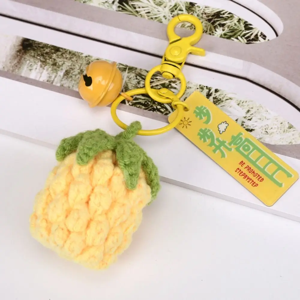 Mango Watermelon Knitted Keychain Pineapple Handmade Crochet Fruit Key Chain Fresh Cute Avocado Weaved Keyrings Bag Pendants