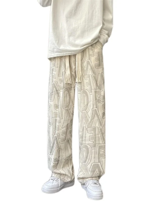 Thiened Fce Autunno Inverno Pantaloni casual da uomo Pantaloni lunghi larghi in velluto a coste a gamba larga Vintage Taglio dritto Marchio Faion