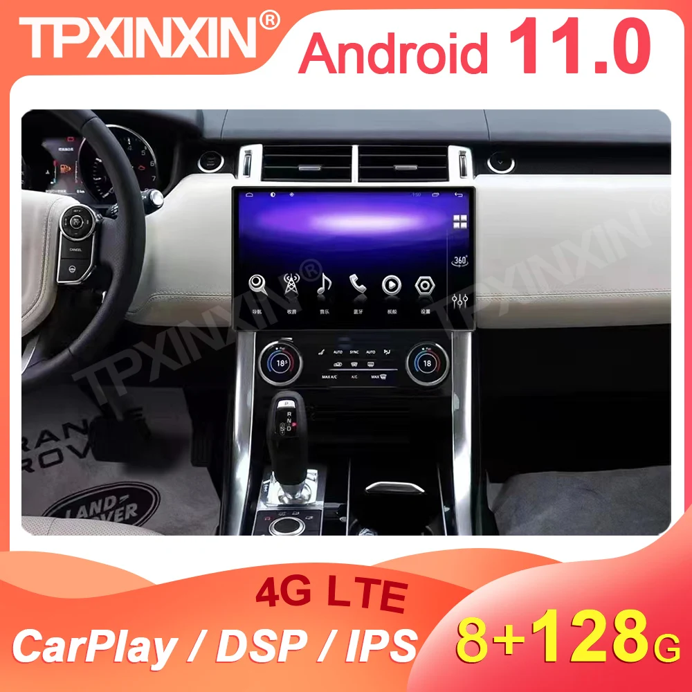 Автомобильный мультимедийный плеер TPXINXIN, беспроводной CarPlay Android11 для RANGE ROVER 2014-2022, сенсорный экран, задняя камера