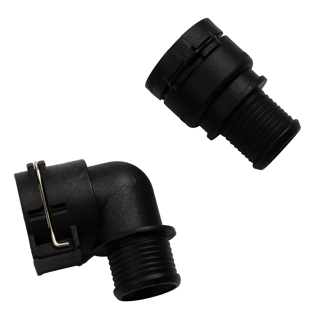 

New Practical Quality Useful Connector Heater Hose ABS Inlet 2Pcs 95089363 Accessories Black Compatibility Part