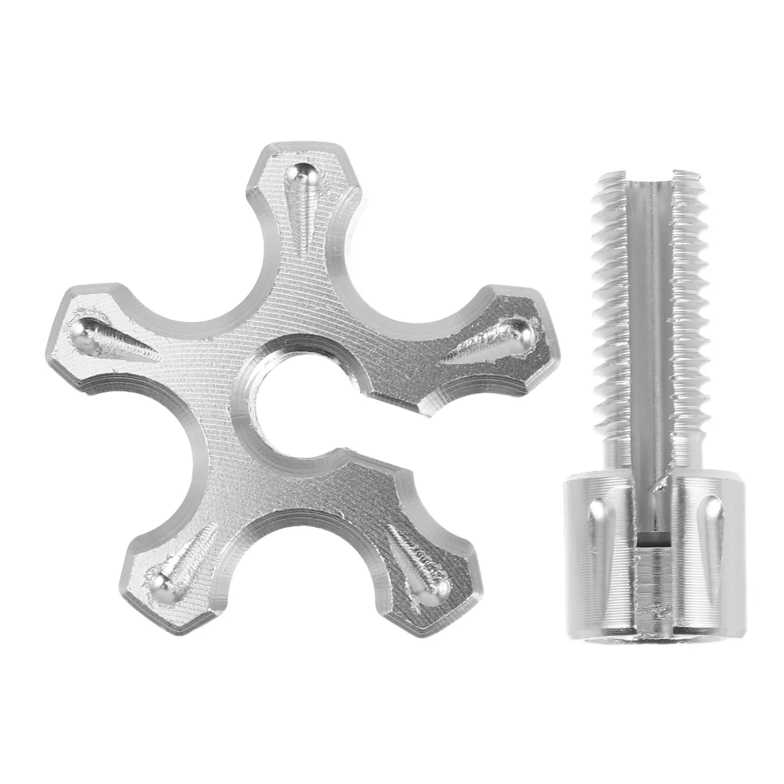 Motorcycle Clutch Adjustment Screw Slotted Aluminum Alloy Silver Precise Tuning Cable Tension Adjuster Universal Bike Part view 2