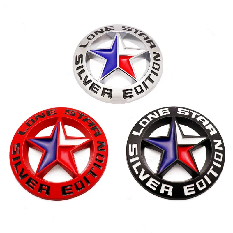 3D Metal Silver Edition Lone Star Logo Rear Trunk Fender Emblem Badge Sticker for Jeep Wrangler Compass Dodge Ram 1500 2500 view 2