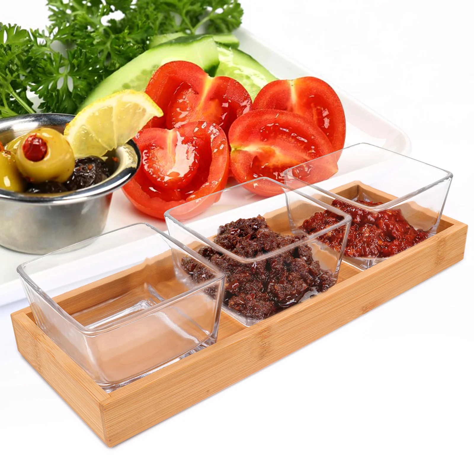 

Glass Snack Dish Fruit Serving Platter Decorative Appetizer Dishes Dried Food Container Tray Storage Bowl Kitchen Accessories