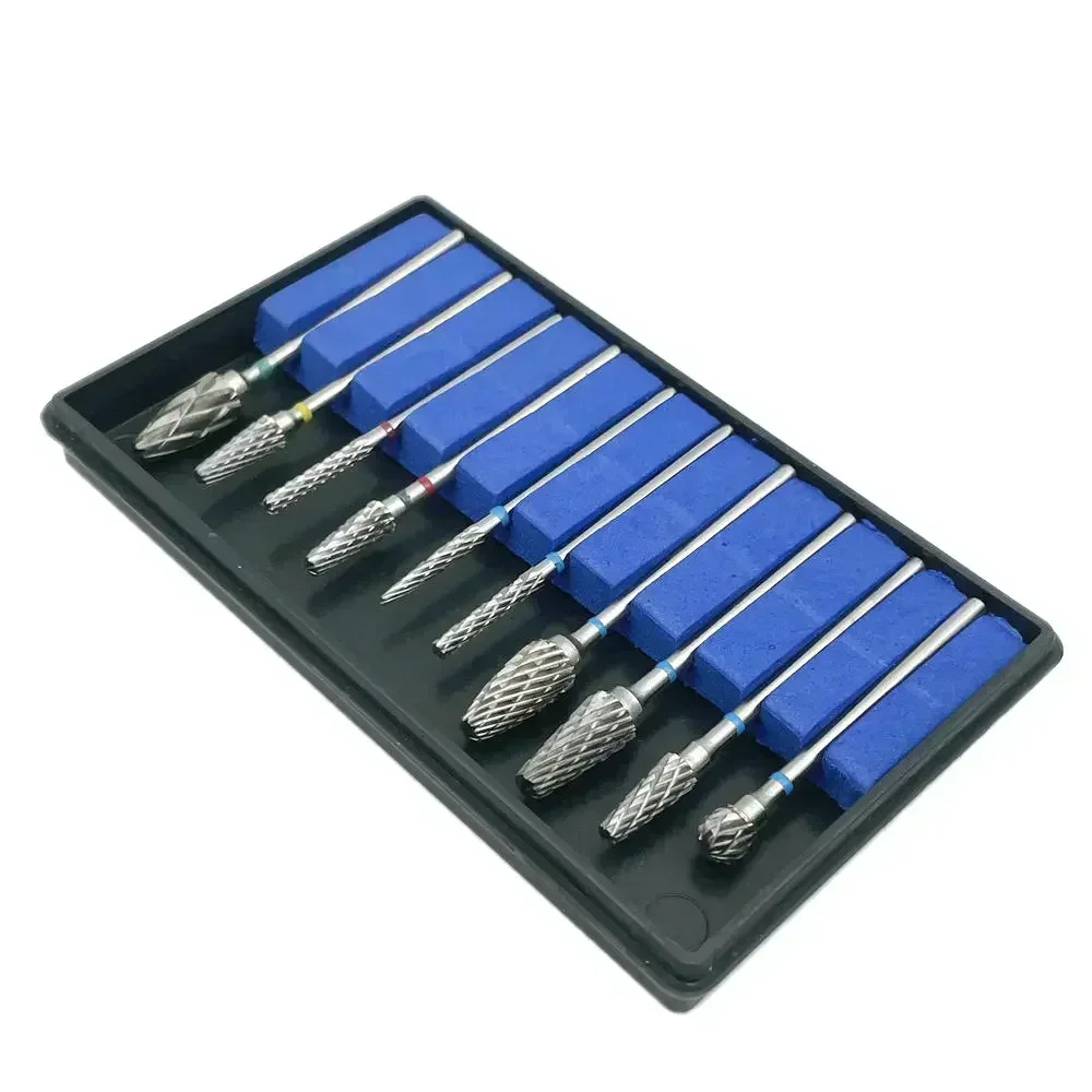 

10pcs/set Dental HP Tungsten Carbide Cutter KIT Dental Burs Drills Tungsten Steel Material 2.35mm