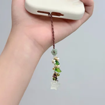 Novo Pingente de Flor Estrela Transparente Estilo Chinês, Doce e Fofo, para Bolsa ou Celular