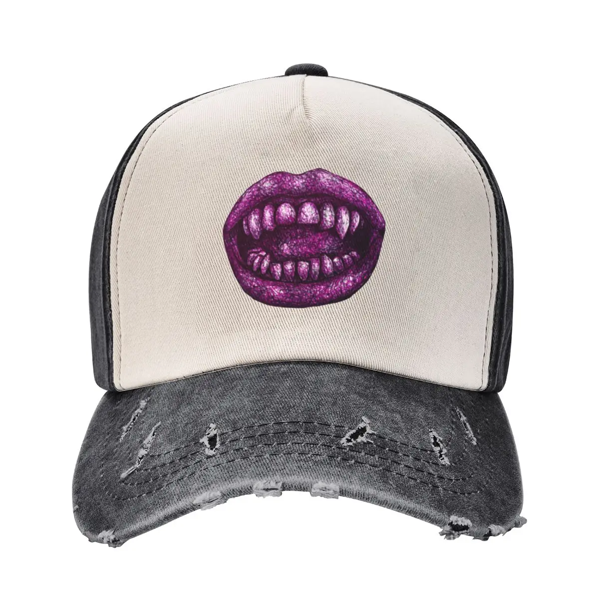 vampire teeth, pink mouth Baseball Cap Anime sun hat Visor Luxury Cap Boy Child Women's