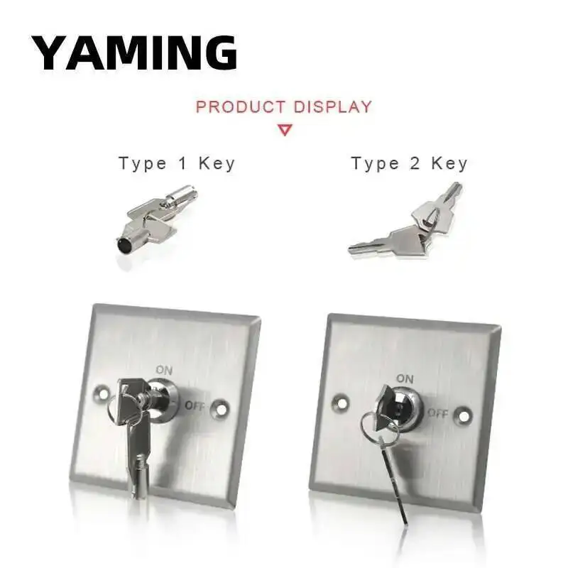 

Переключатель контроля доступа, установленный на панели, металлический ключ из нержавеющей стали, поворотный селектор, аварийная дверь, тип 86 мм, кнопка выхода