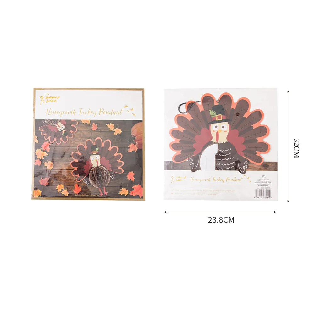 قطعتان من كرة على شكل قرص العسل للحفلات - ديكور تركي لعيد الشكر للمهرجانات المنزلية، ورق إبداعي وخفيف الوزن