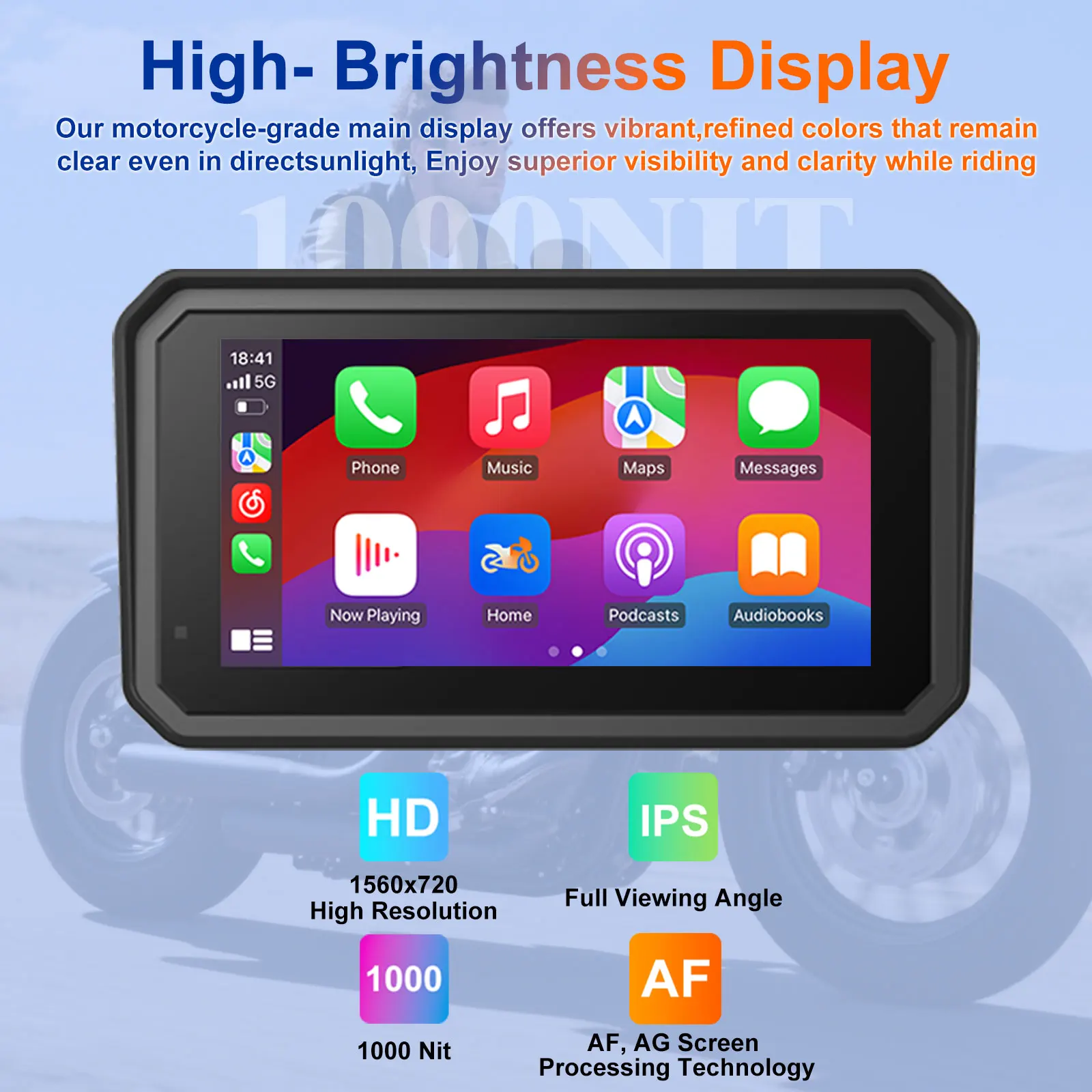 6 inch Wireless CarPlay Moto Android Auto Portable Digital Motorcycle Dashboard GPS Navigation For BMW R1200GS R1250GS R1300GS