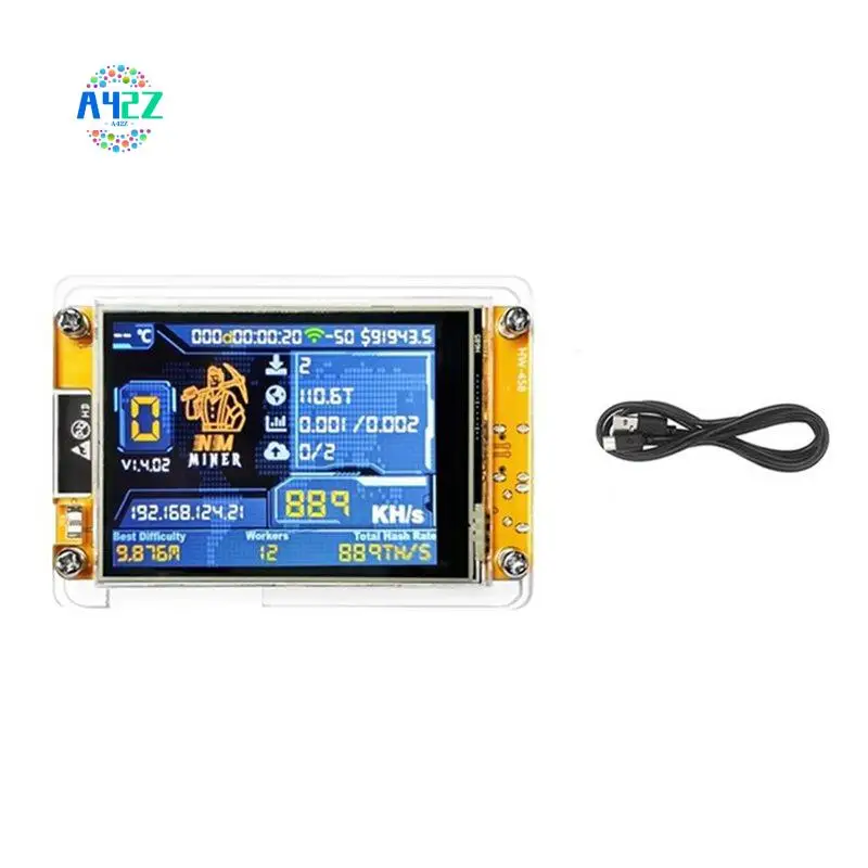 

A42Z-Upgraded 889KH/S Bitcoin Solo Miner Nmminer With 2.8 Inch Smart Display Bitcoin Crypto Solo Lottery Miner Nerdminer