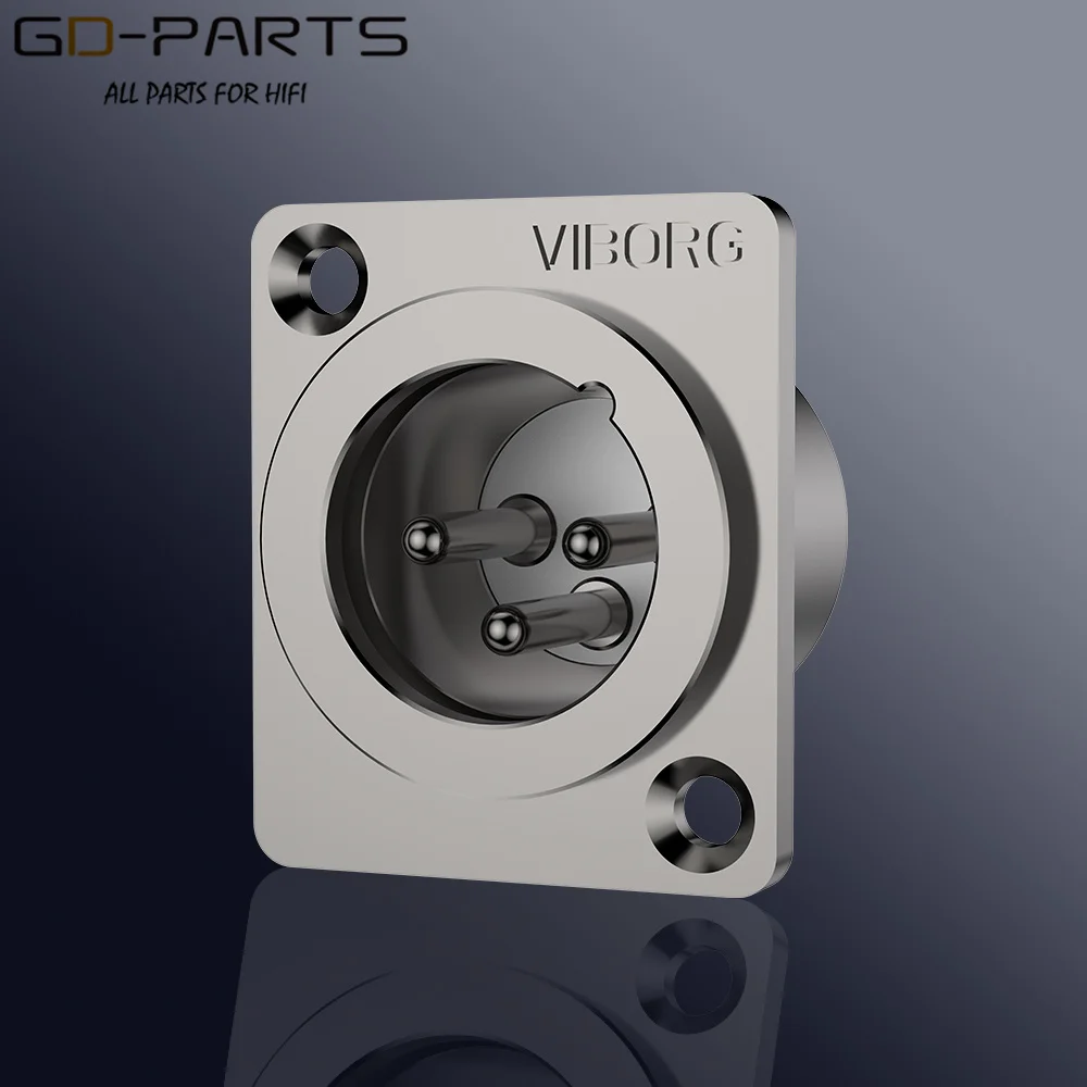 Viborg Emas 24K Berlapis Rhodium Tembaga Murni 3-Pin Laki-laki Perempuan XLR CANNON Plug Soket Keseimbangan Jack Panel Mount Hifi Audio DIY