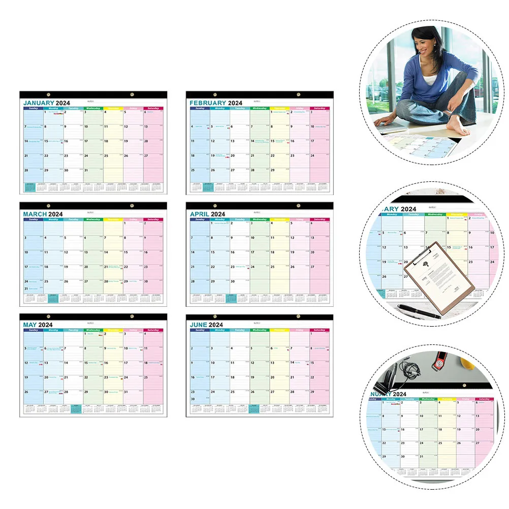 

Creative Yearly Wall Calendar 2024 Planner Paper Schedule Monthly Organizer Home Office Multipurpose Gift Wall Hanging Calendar
