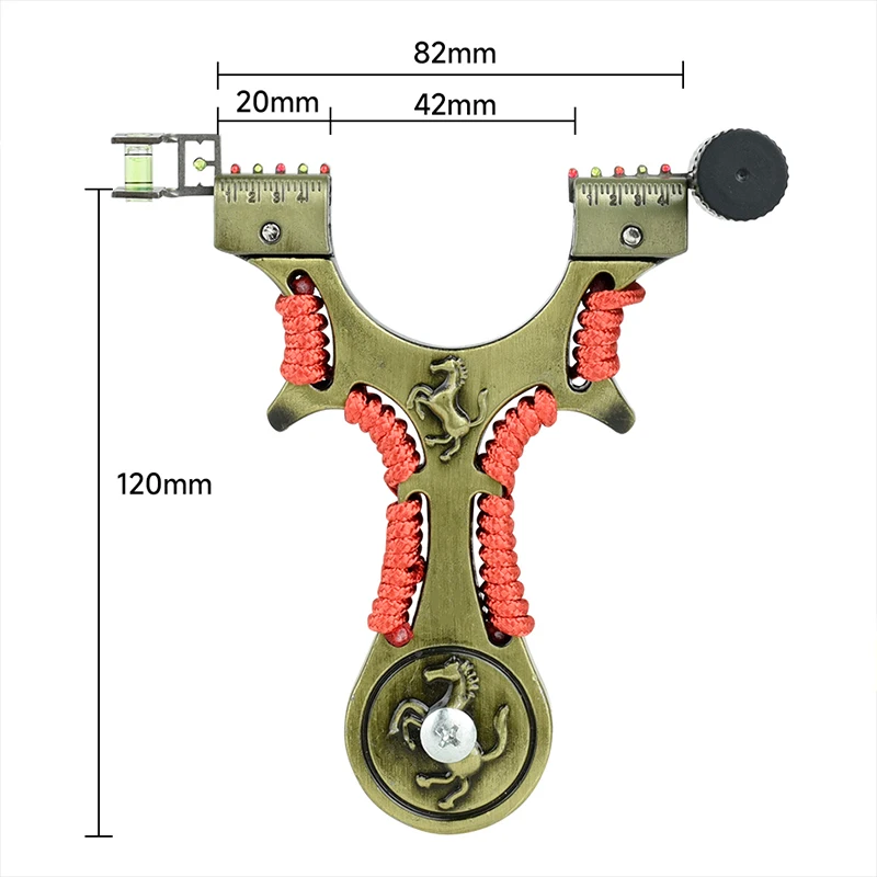 Laser Slingshot Novice Aid Aiming Aluminium Slingshot Rubber Band Hunting Catapult with Strong Magnetic Grip