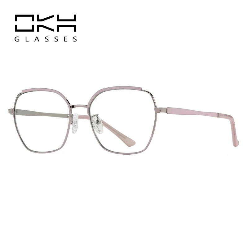 

OKH Anti Blue Light Metal Polygons Glasses Women Men Fashion Computer Nearsighted Eyeglasses Prescription Eyewear W40