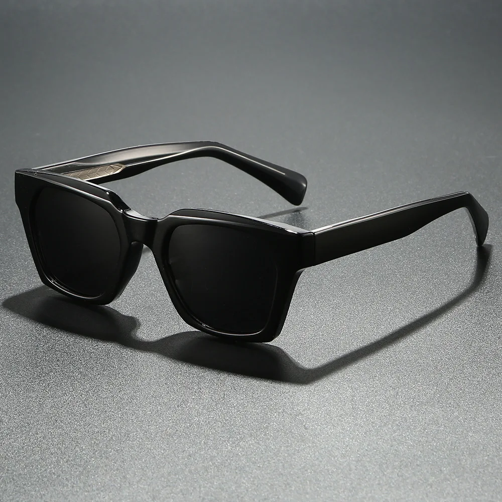 Quadratische Designer-Sonnenbrille für Herren, Farbe, Patchwork, polarisierte Sonnenbrille zum Angeln, Fahren, TAC-Farbtöne