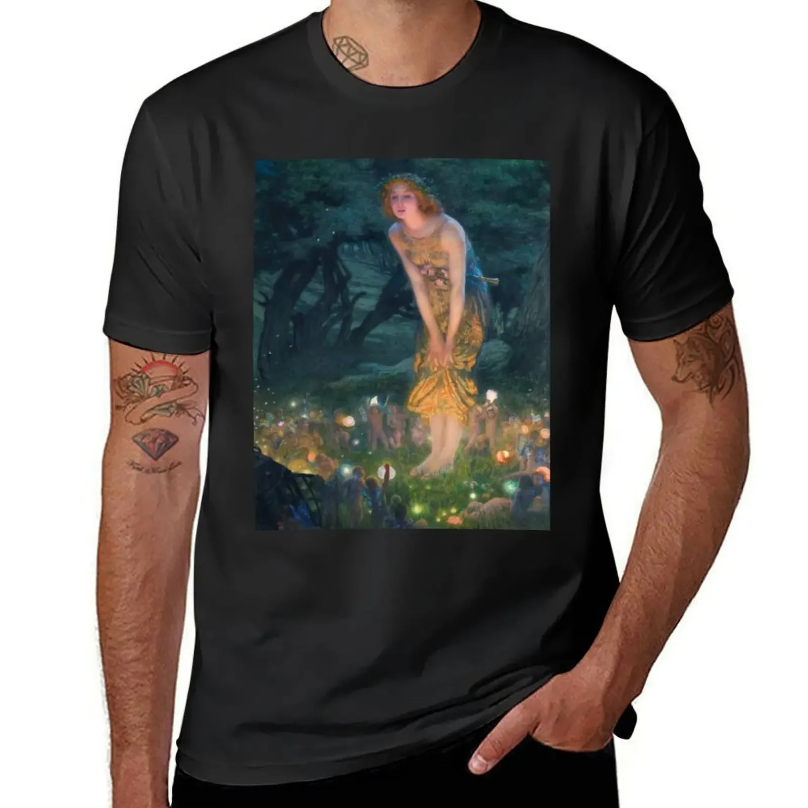 

Midsummer Eve by Edward Robert Hughes T-Shirt tops vintage vintage clothes t shirt for men