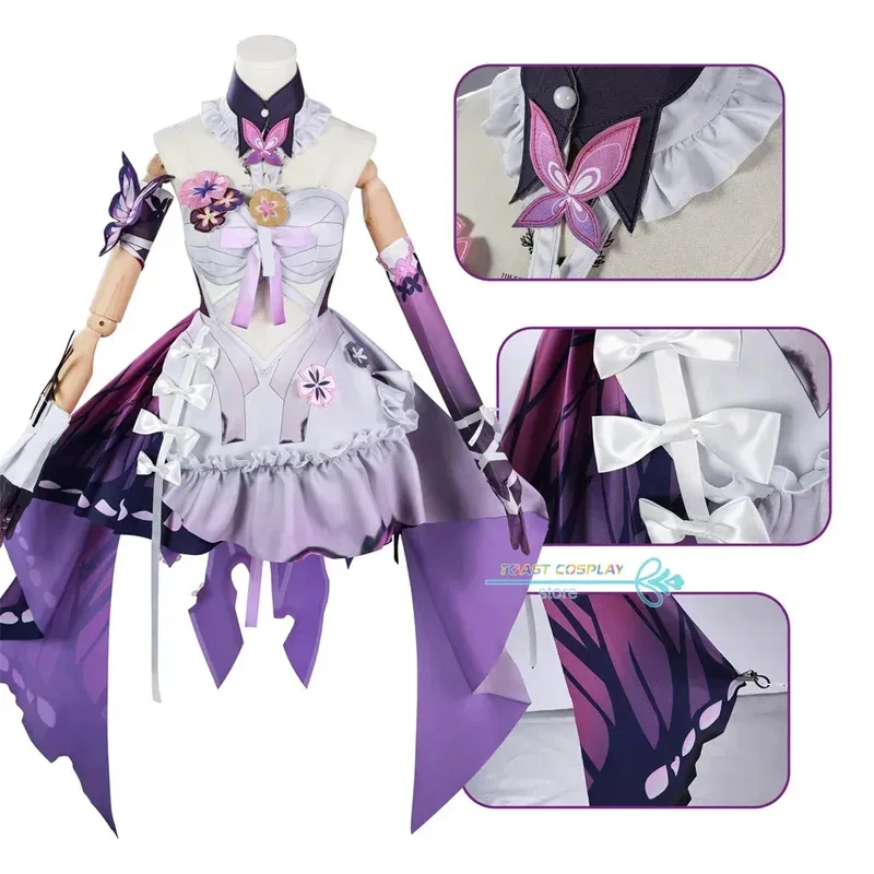 Castorice 코스프레 Honkai 스타 레일 Castorice 코스프레 의상 드레스 유니폼 할로윈 파티 역할 놀이 가발 신발 복장