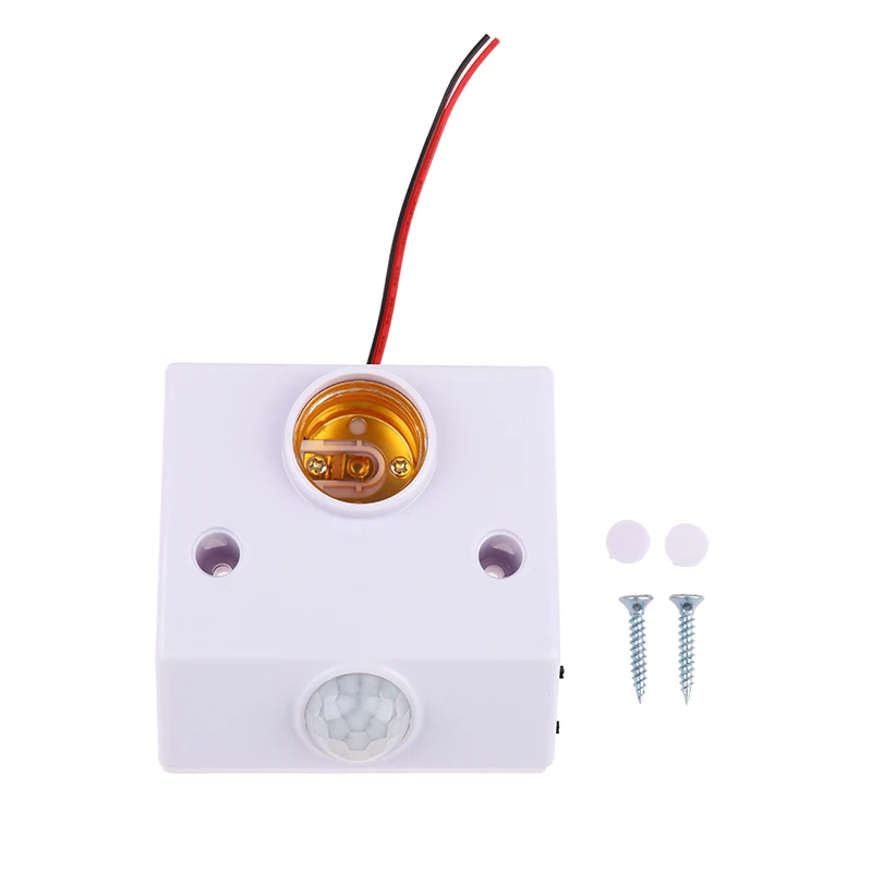 LED E27 Lamp Holder Screw Cap Socket With PIR Motion Sensor Switch E27 Edison Light Bulb Socket AC 90V-265V