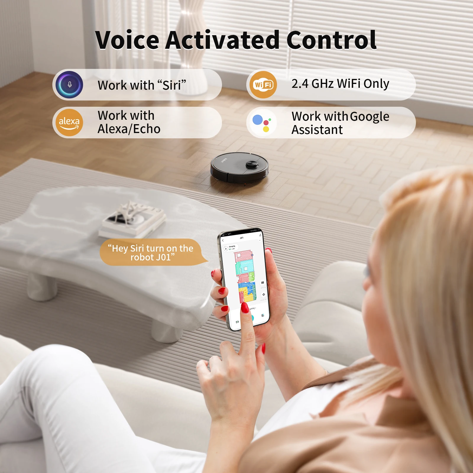 Chuboor Robot Vacuum Cleaner 4800Pa and Mop Robot, LiDAR Navigation, Vacuum Cleaner Robot with App 150 Minutes Running Time