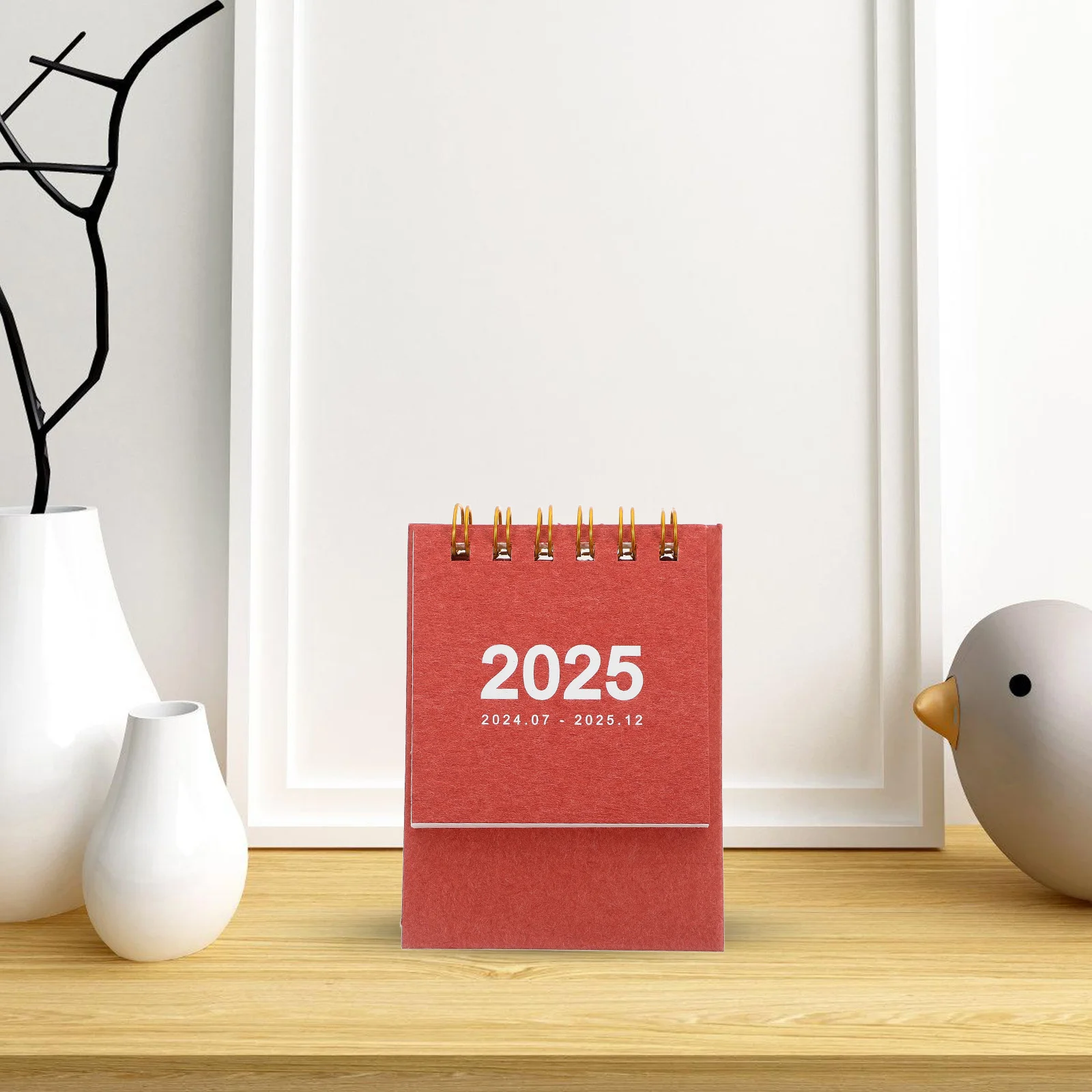 

Маленький настольный ежедневный настольный календарь, календари для украшения дома, декоративная красная подставка