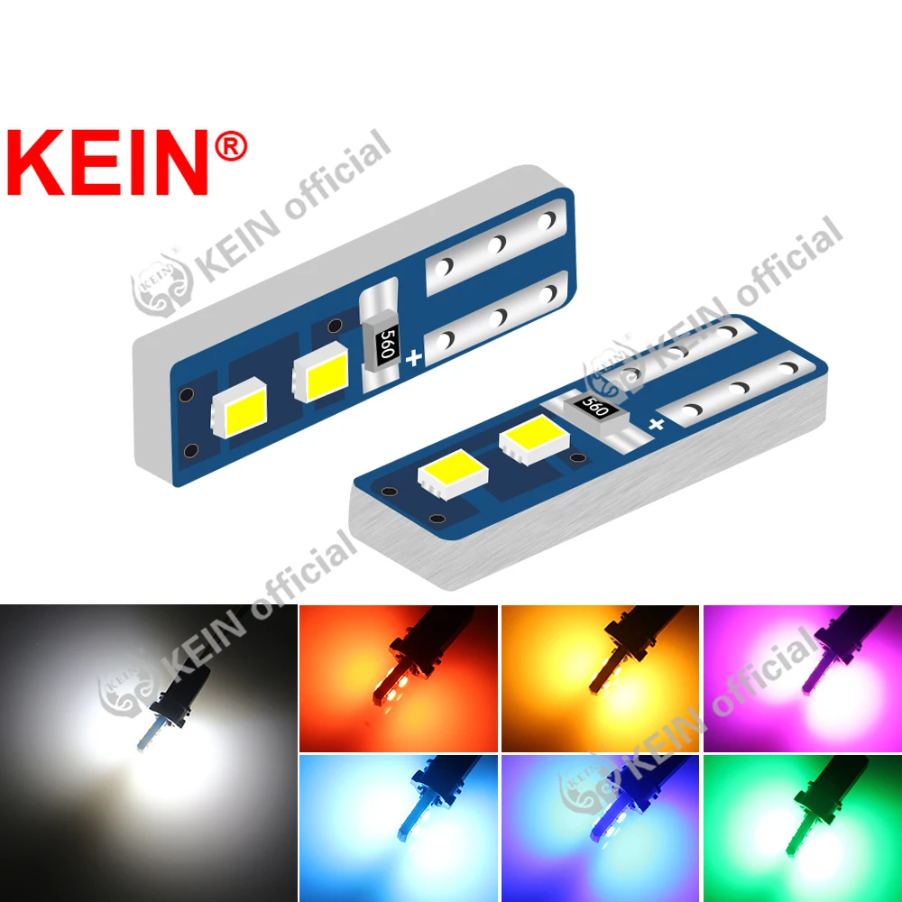 KEIN 8PCS T5 Led W3W 73 74 Meter Bulb 17 27 Instrument Dash Lights Auto Interior Neo Wedge Dashboard Dash Side Lamp Signal Bulb