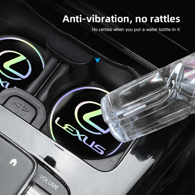 

Car Laser Coasters Water Cup Slot Anti-slip Mat Holder Accessories For Lexus GS IS LS500h ES260 ES300h RX350h NX260 UX260 LM LC