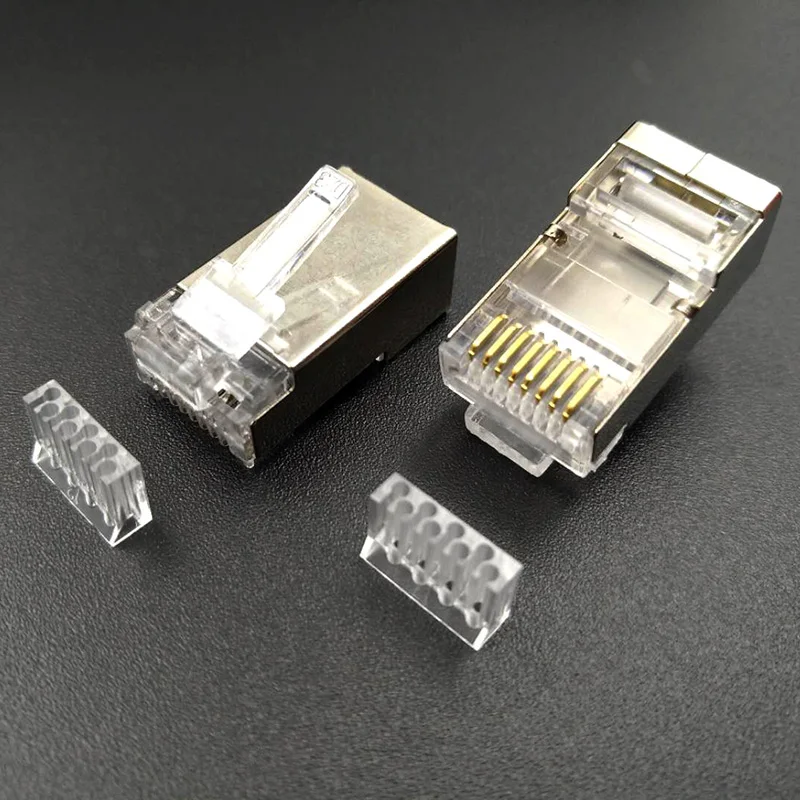 

100 шт. разъем RJ45 8P8C модульный адаптер кабеля Ethernet CAT6 гигабитная сеть