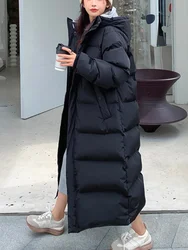 Long Parkas Women Oversized Down Padding Coats Female Winter Fashion Thick Warm Jackets Ladies Casual Loose Hooded Outerwears