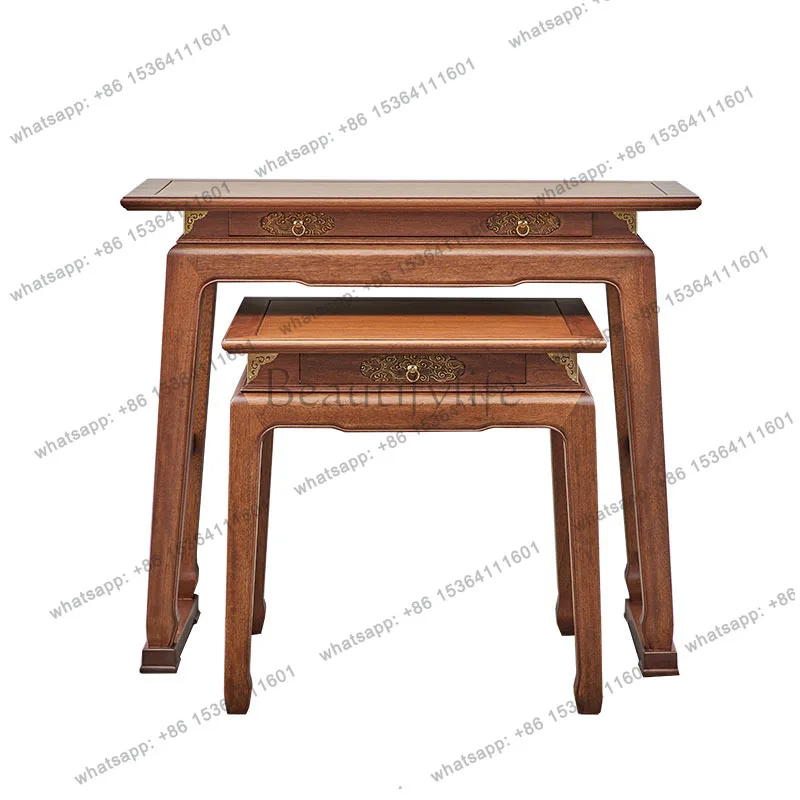God of Wealth table Solid wood new Chinese table Carving gilt Buddha table Simple home use