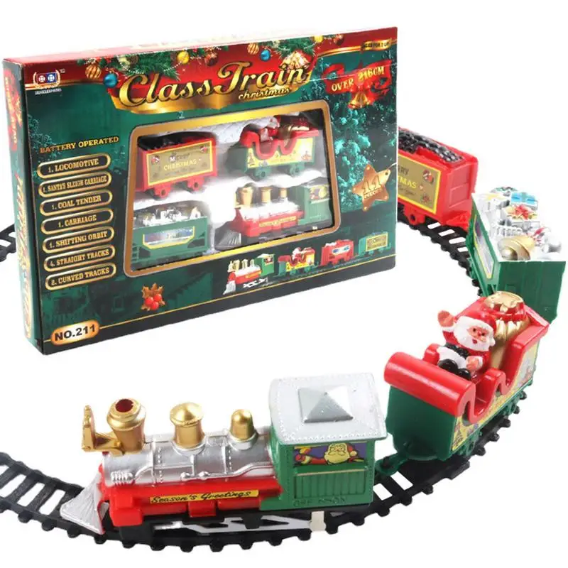 Christmas Train Set Electric Train Toy Railway Tracks For Kids Gift Christmas Tree Decorations Steam Train Toy Home Decoration