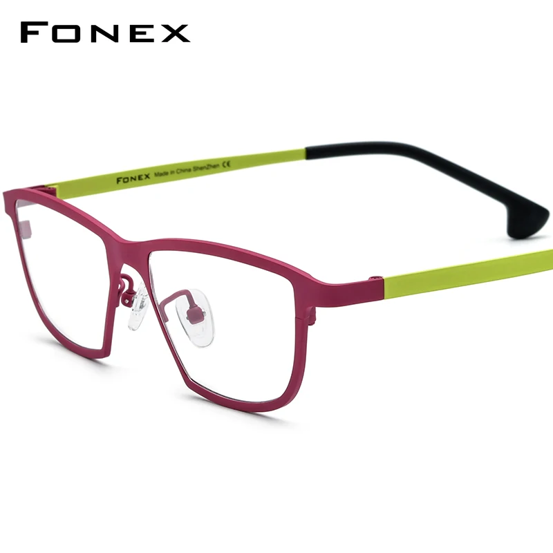 

FONEX Titanium Glasses Frame Men 2024 New Retro Polygon Eyeglasses Women Square Trendy Color Eyewear lentes para hombre F85824