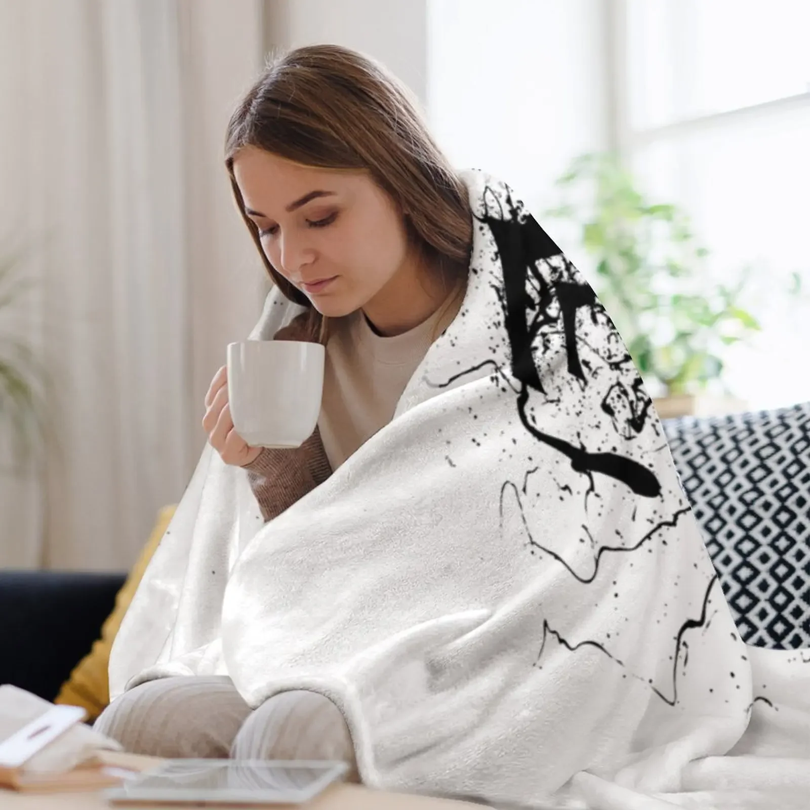 بطانية رمي بشعار warframe للأريكة، لحاف أريكة رفيع، بطانيات سياحية عصرية #3