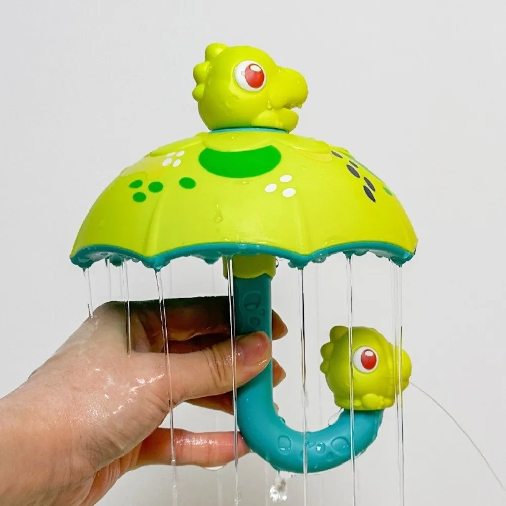 Novelty Handheld Bath Toy Dinosaur Umbrella with Turnable Spray Water Tub Toy Bathtub Rain Toy For Gifts
