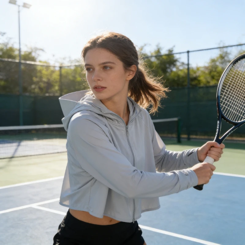 

2026 Summer Women's Ice Silk Sunscreen Clothing New UV Resistant, Breathable Outdoor Cycling Sports Sunscreen Clothing