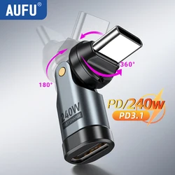 AUFU 240W USB C 어댑터, USBC에서 C타입 OTG 고속 충전 케이블 어댑터, C타입 수-암 변환기, 아이폰 16 맥북 노트북용