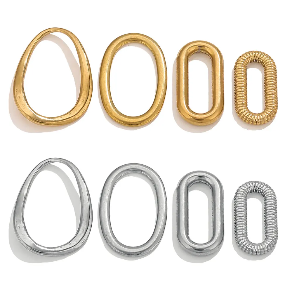 5PCS Stainless Steel Connectors Gold Color Irregular Earrings Supplies Bezel Blank Charms for DIY Jewelry Making Accessories image 6