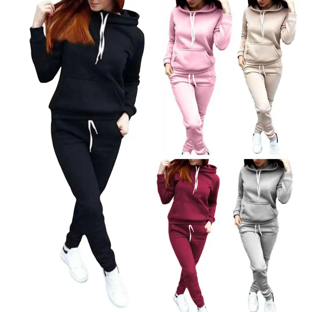 New Women\'s Hoodie Suit, Fashion Spring And Autumn Men And Women Pullover Hoodie + Pants 2 Sets, Outdoor Jogging Sportswear Suit