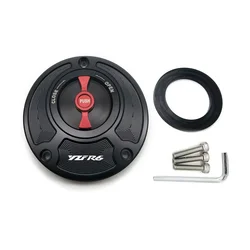 For Yamaha FZ6 FZ6R FZ1 R1 R6 R6S CNC Fuel Gas Tank Cap Cover Aluminum Keyless Motorcycle Accessories All years
