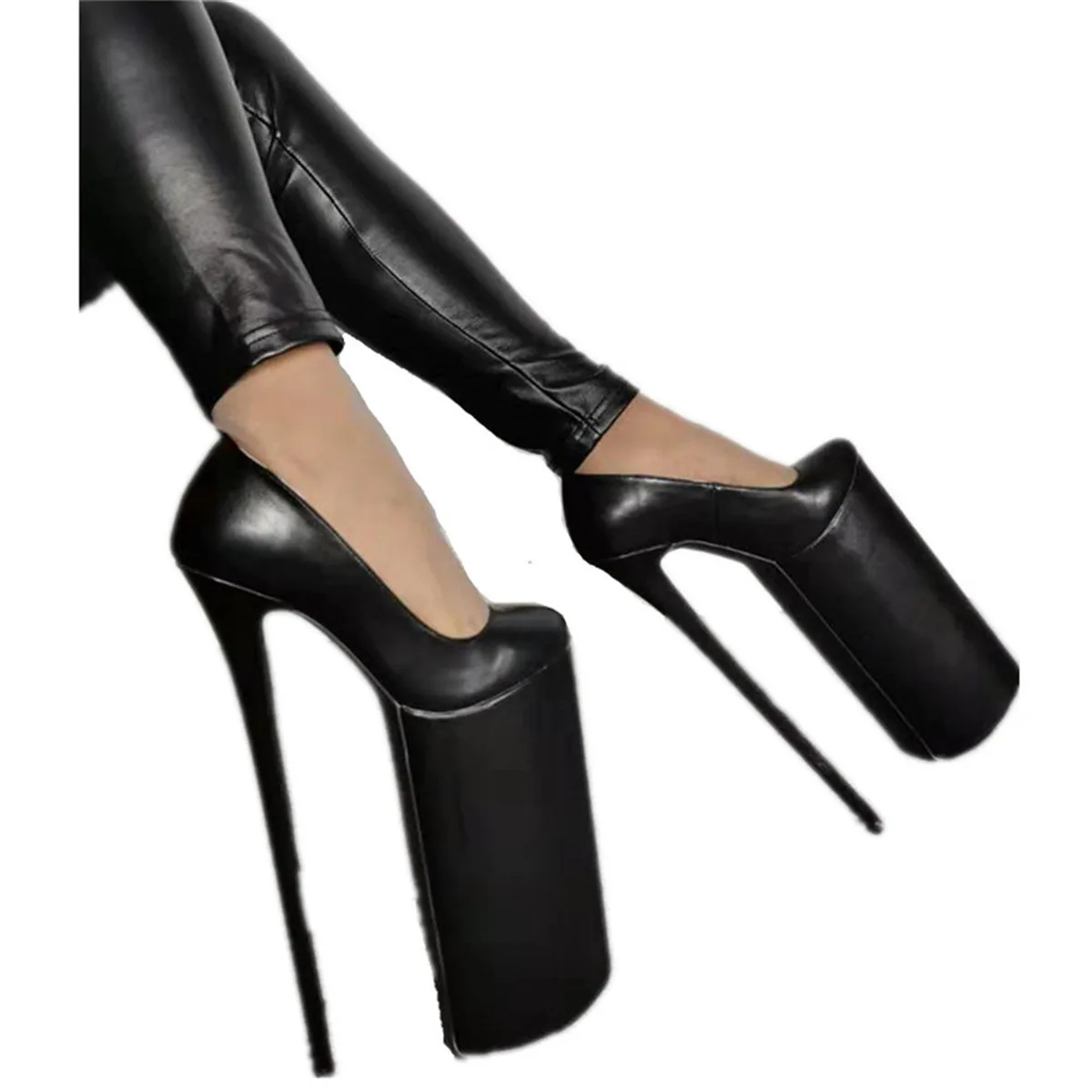 Sexy Style Round Toe Platform Women Pumps Shoes Stiletto Super High Heel Slip On Large Size Customized Color Nigtclub Shoes