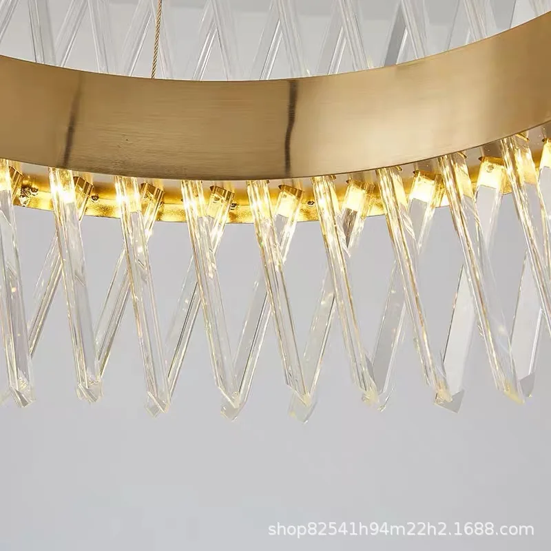 Imagem -05 - Post Lustre Luxo Moderno Levou Lustre para Sala de Estar Hotel Quarto Metal Ouro Hanglamp Restaurante Suspender Luz