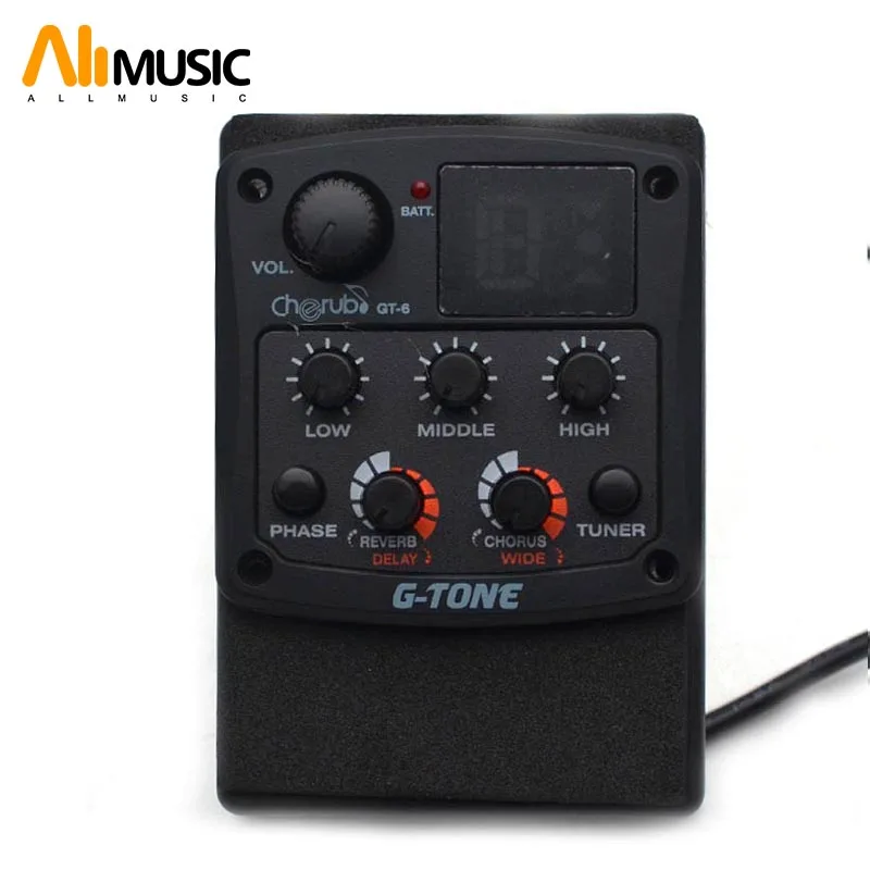 

Cherub GT-6 Acoustic Guitar Preamp 3-Band EQ Equalizer with Reverb/Chorus/Delay/Wide and LED Tuner