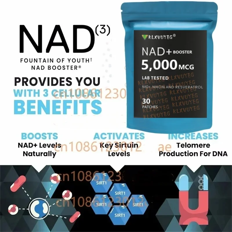 NAD + Boosting Transdermal Patches with NR + Resveratrol Turmeric + Quercetin - Support Cellular Energy, Longevity,Healthy Aging