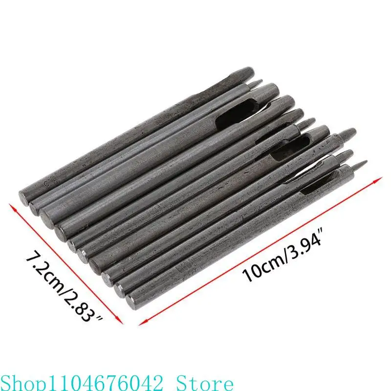 

10 шт., сделай сам, ручная работа, штамповка ремня, кожаный дырокол, полые инструменты для сверления, кожаный перфоратор для рукоделия, набор кожаных инструментов