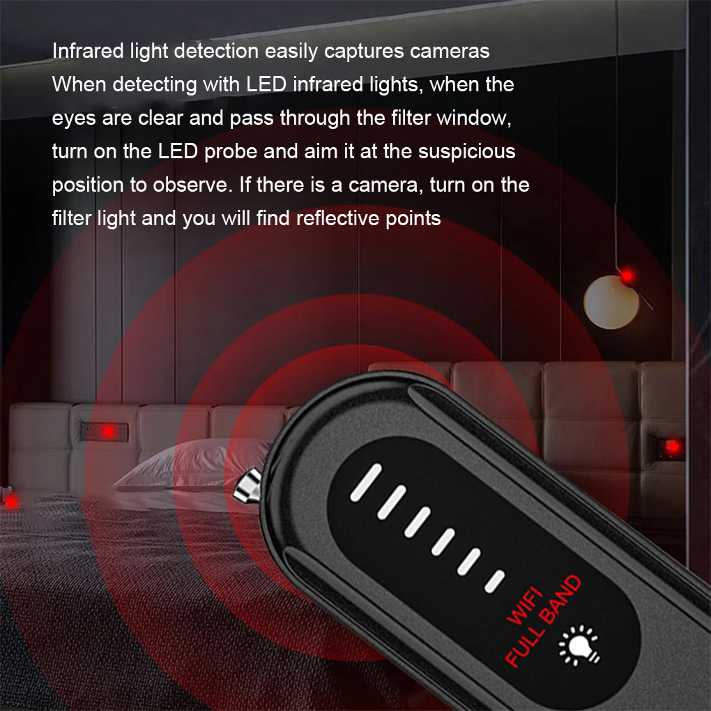 Hidden Camera Detector Car GPS Tracker Listening Device Bug RF Wireless All Signal Scanner Gadget Security Protection