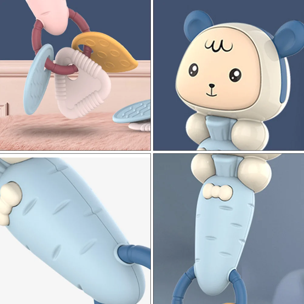 1 قطعة عضاضة الطفل المولي عصا الأزرق المزدوج محكم تصميم مهدئ الألم الرضع طفل حشرجة الموت التعليمية الحسية