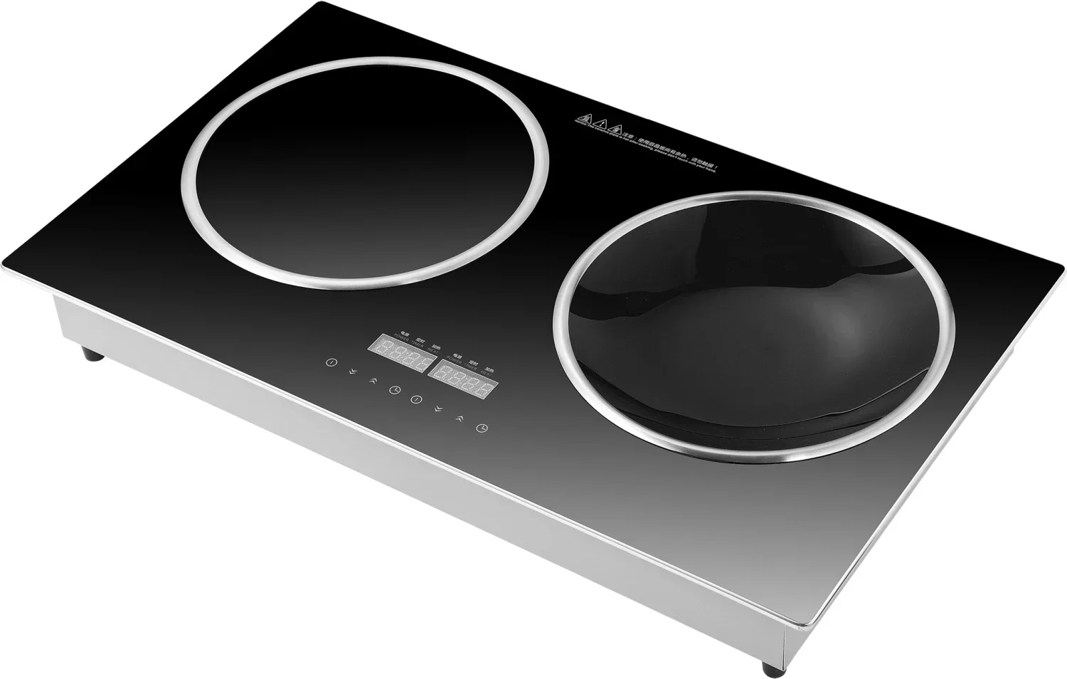 Table de cuisson à induction ultra-mince OEM, 4000W, 4 anneaux, double induction, avec contrôle tactile