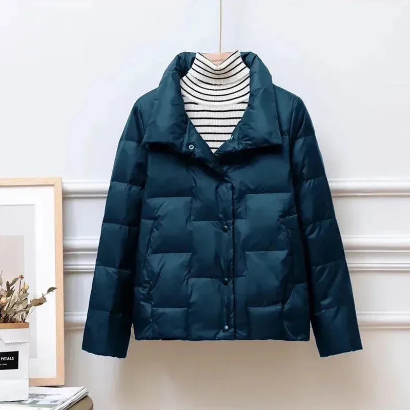 2023 Spring  Autumn New Down Jacket Women's Jackets Stand-Up Collar Coat for Women Light Outerwear Female Korean Down Coat Tops