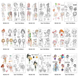 Cartoon girl Cute / Fashion Girls Clear Stamps For DIY Scrapbooking Decorative Card Making Crafts Fun Decoration Supplies